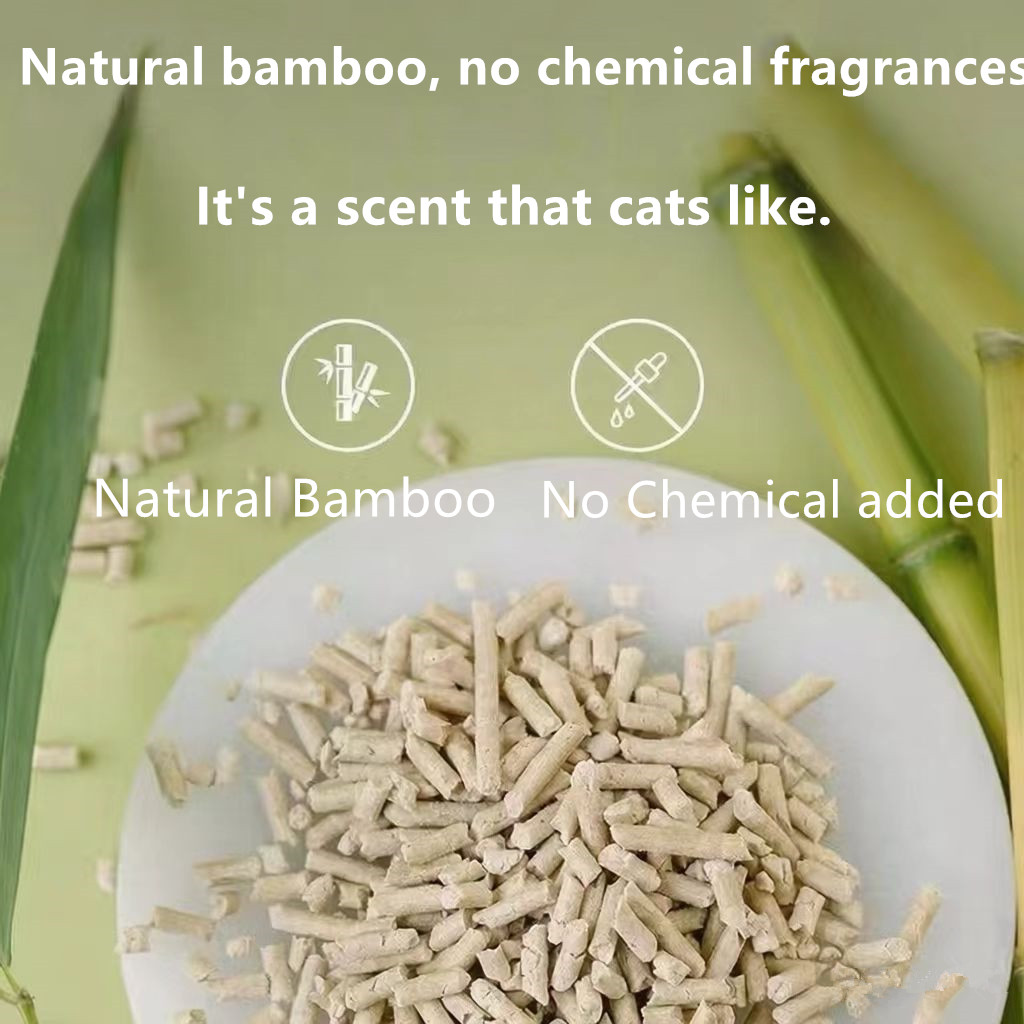 Fresh bamboo fiber cat litter flushable no chemical additives 30 days long-lasting odor control